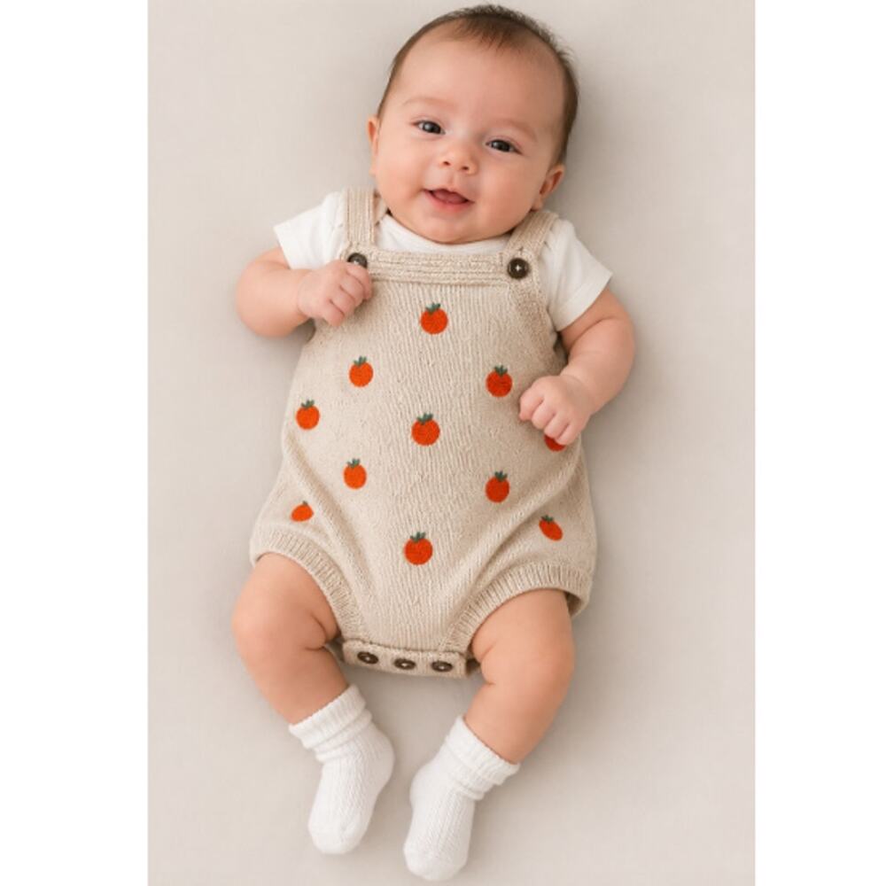 Viverano Organics Embroidered Knit Baby Romper Set Size 0-3 Months